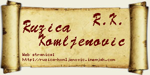 Ružica Komljenović vizit kartica